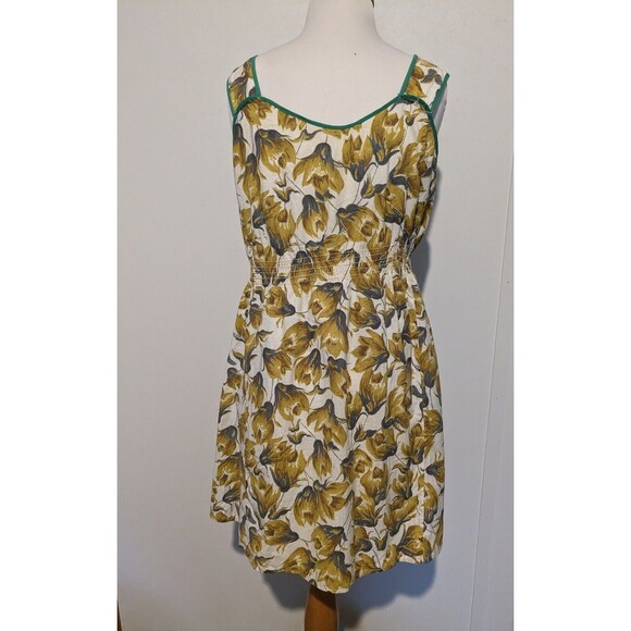 Pinup Couture Dresses & Skirts - Vintage 1930s Womens Floral Cotton Jumper Sundress 40s Pin Up B39 S/M Smocked
